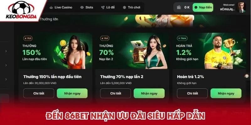Đến 86BET nhận ưu đãi siêu hấp dẫn